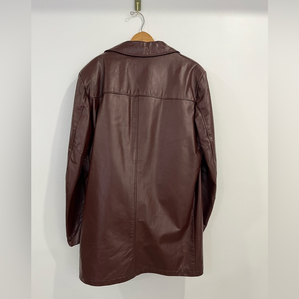 Vintage Sears Leather Shop Mens Brown Leather Jacket 44 Tall - Picture 5 of 6
